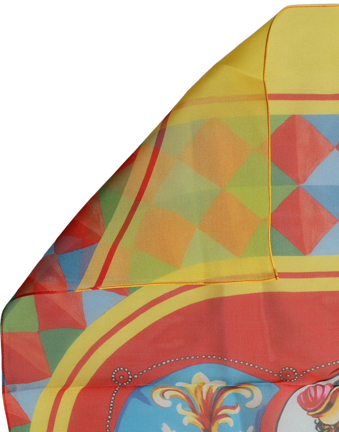 Dolce &amp; Gabbana Multicolor Silk Carretto Print Foulard Scarf
