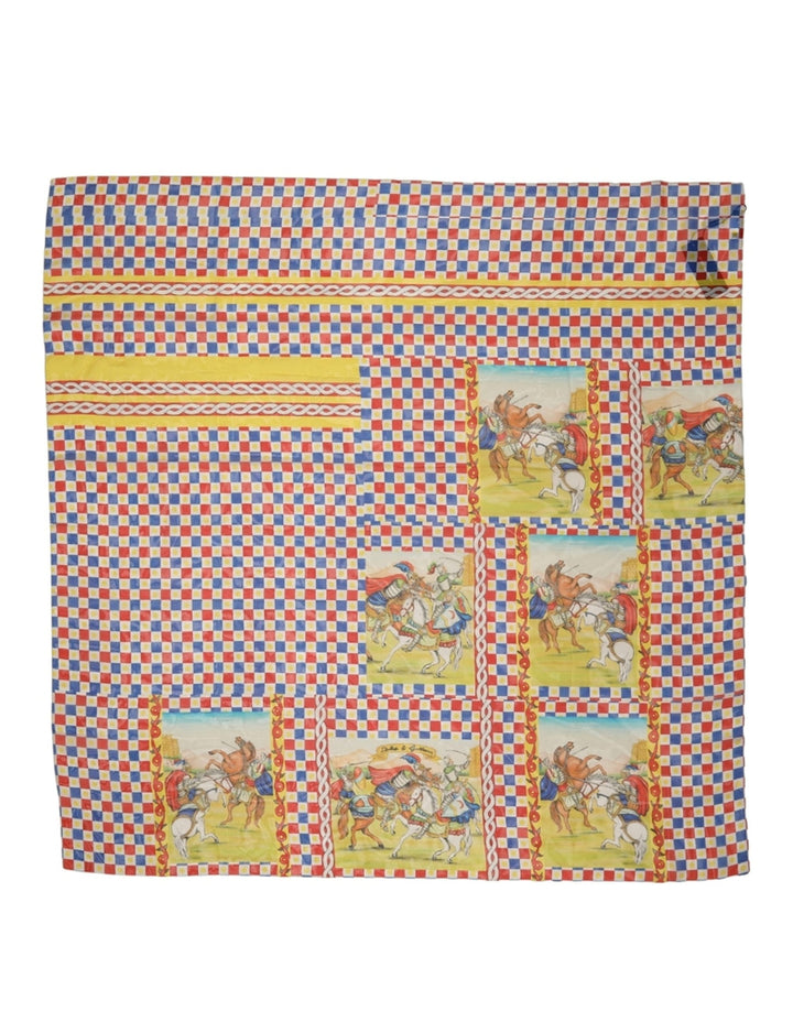 Dolce &amp; Gabbana Multicolor Silk Carretto Foulard Scarf