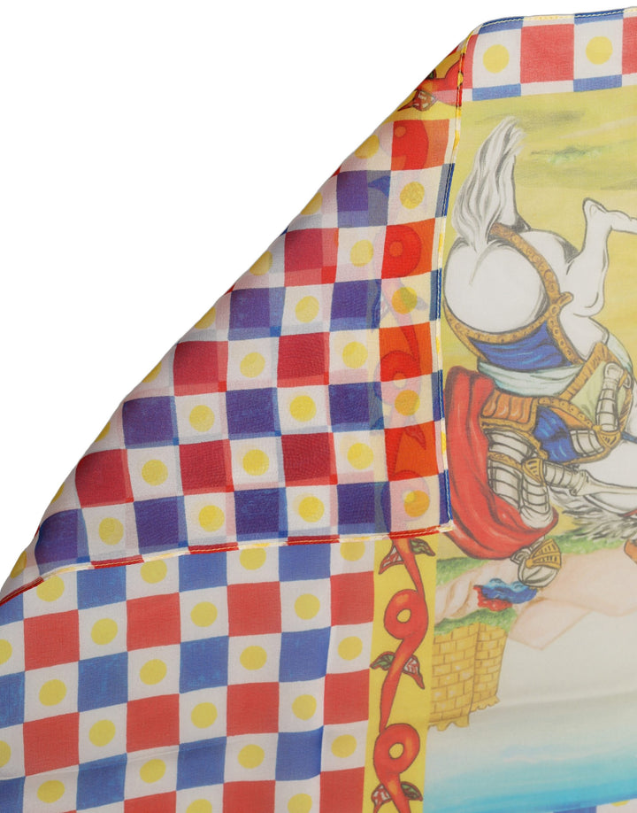 Dolce &amp; Gabbana Multicolor Silk Carretto Foulard Scarf