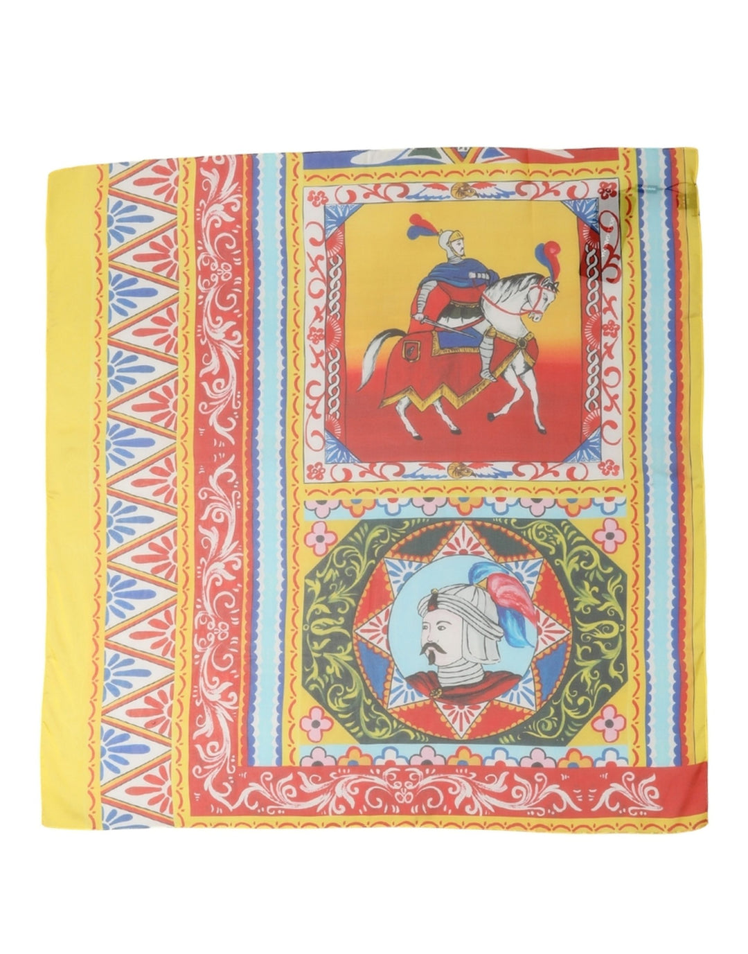Dolce &amp; Gabbana Multicolor Silk Printed Square Foulard Scarf