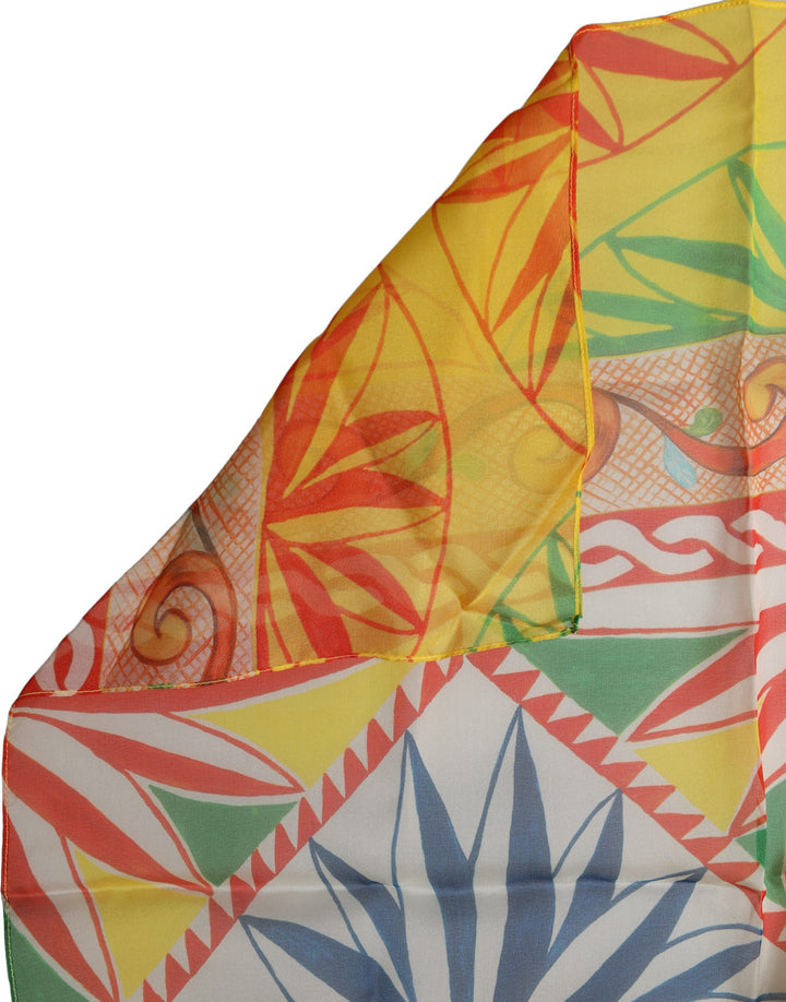 Dolce &amp; Gabbana Multicolor Geometric Square Foulard Scarf
