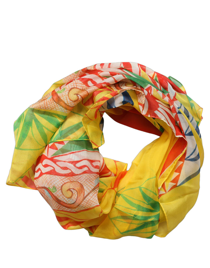 Dolce &amp; Gabbana Multicolor Geometric Square Foulard Scarf