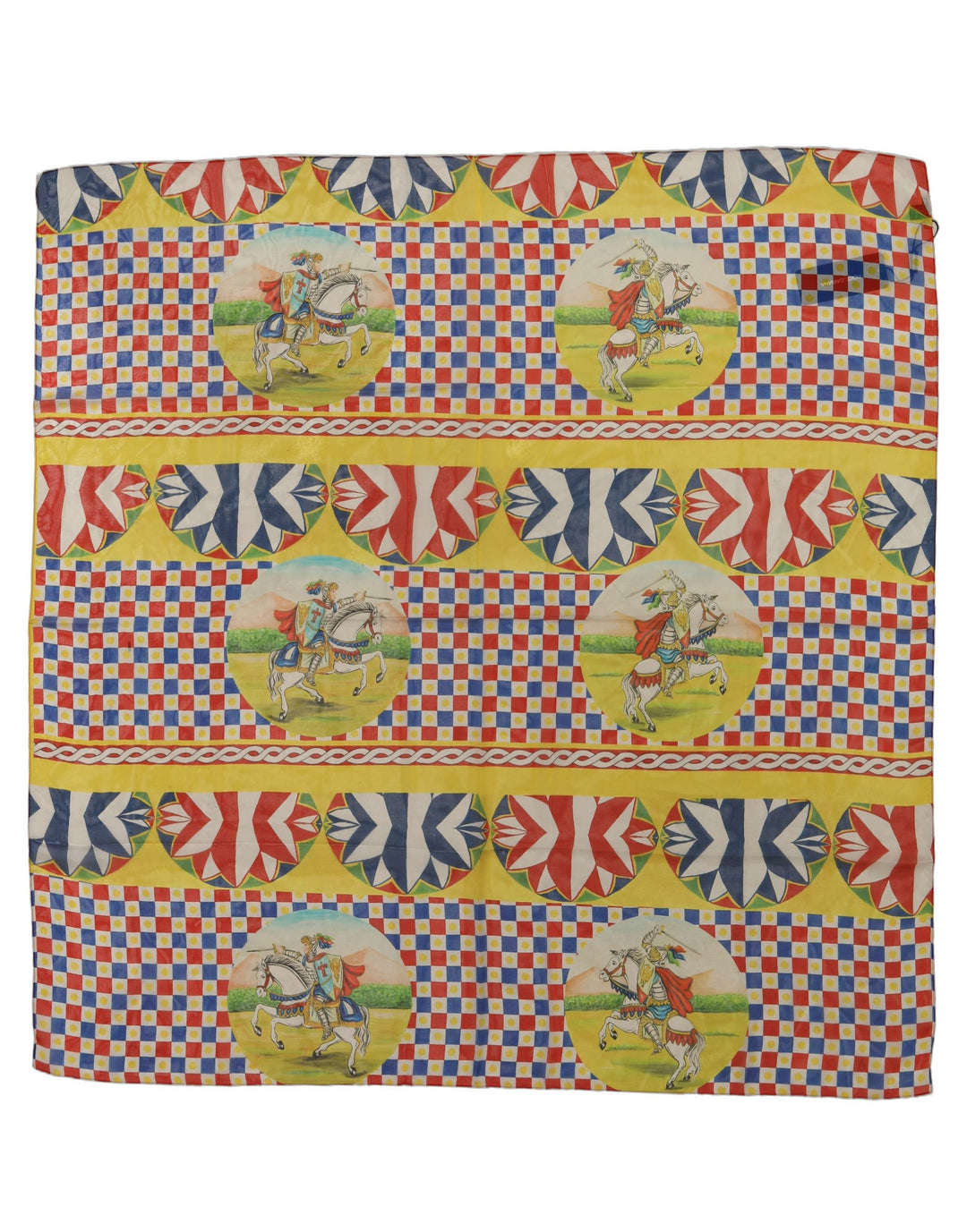 Dolce &amp; Gabbana Multicolor Silk Carretto Foulard Scarf
