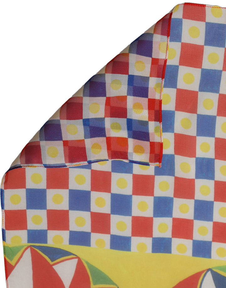 Dolce &amp; Gabbana Multicolor Silk Carretto Foulard Scarf