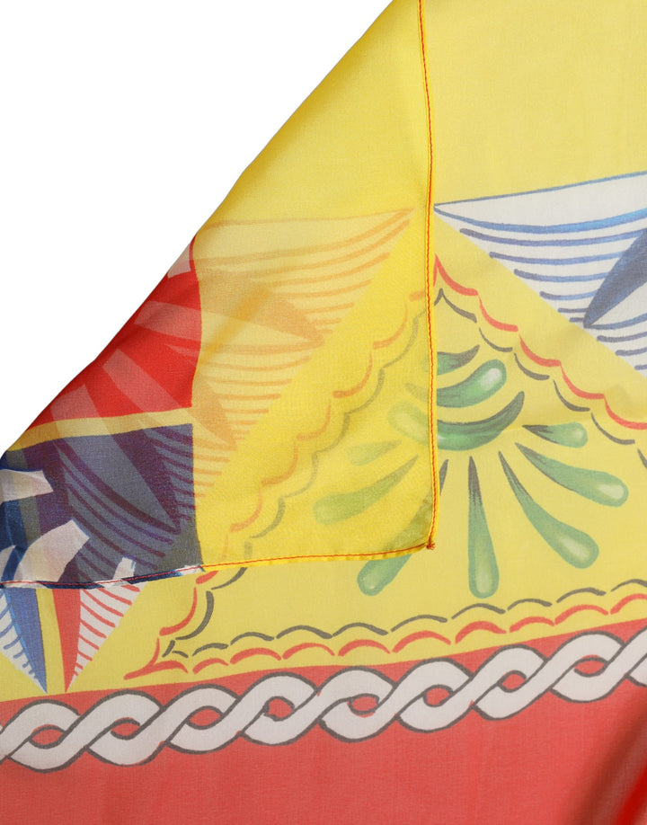Dolce &amp; Gabbana Multicolor Silk Printed Square Foulard Scarf