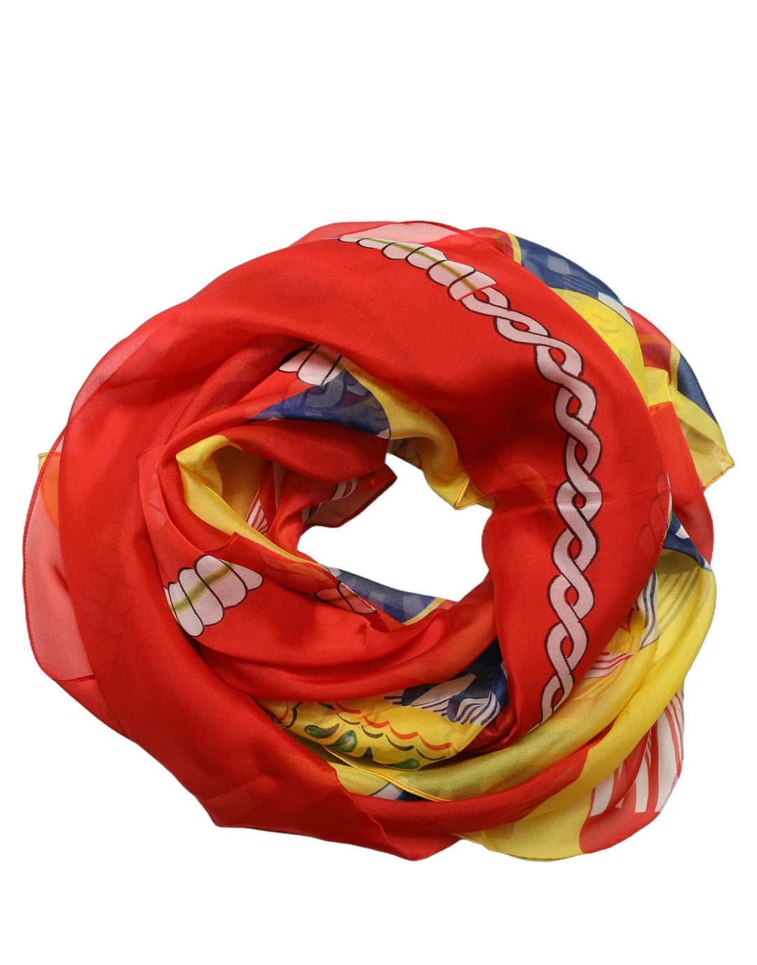 Dolce &amp; Gabbana Multicolor Silk Printed Square Foulard Scarf