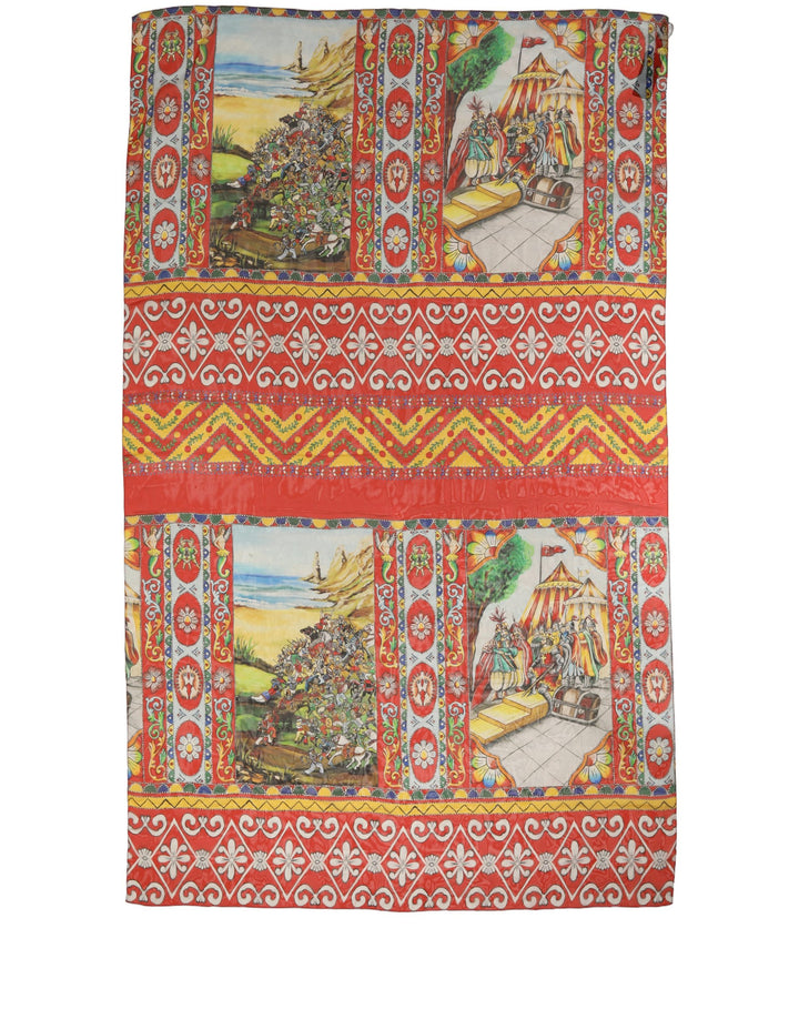 Dolce &amp; Gabbana Multicolor Silk Printed Shawl Stole Scarf