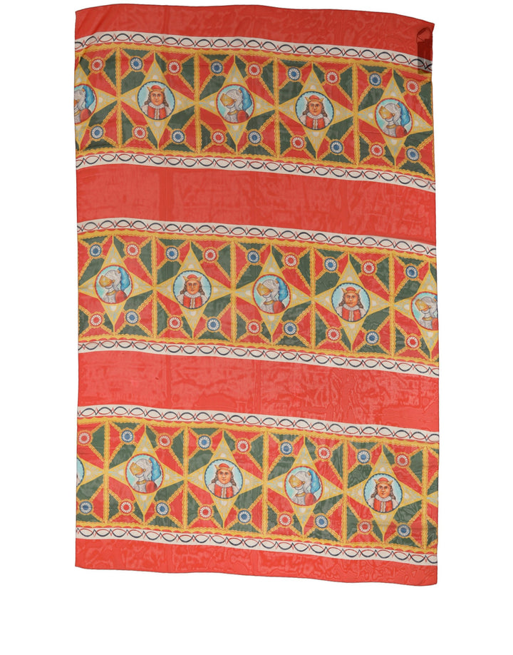 Dolce &amp; Gabbana Multicolor Silk Printed Shawl Stole Scarf