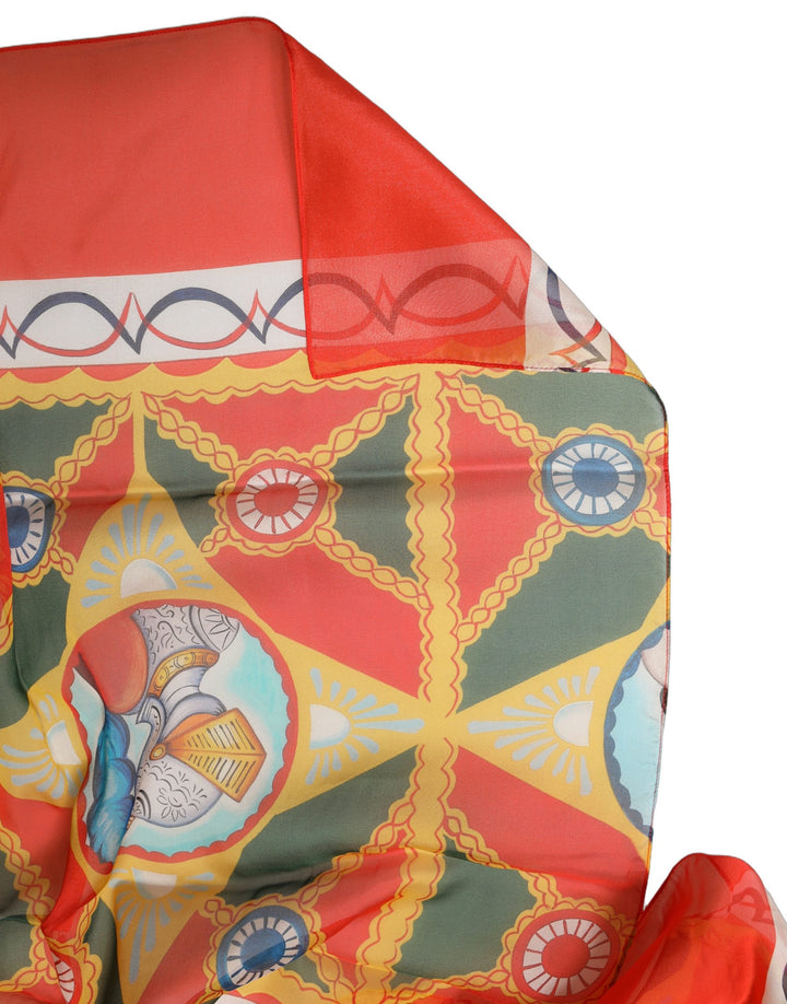 Dolce &amp; Gabbana Multicolor Silk Printed Shawl Stole Scarf