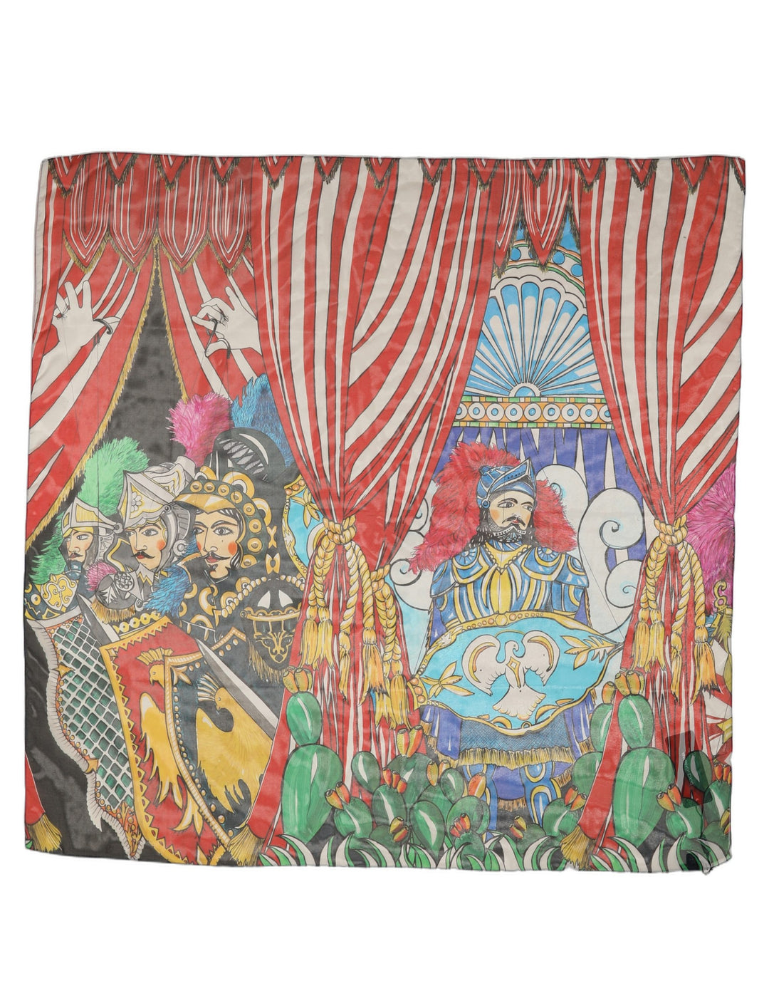 Dolce &amp; Gabbana Multicolor Silk Printed Square Foulard Scarf