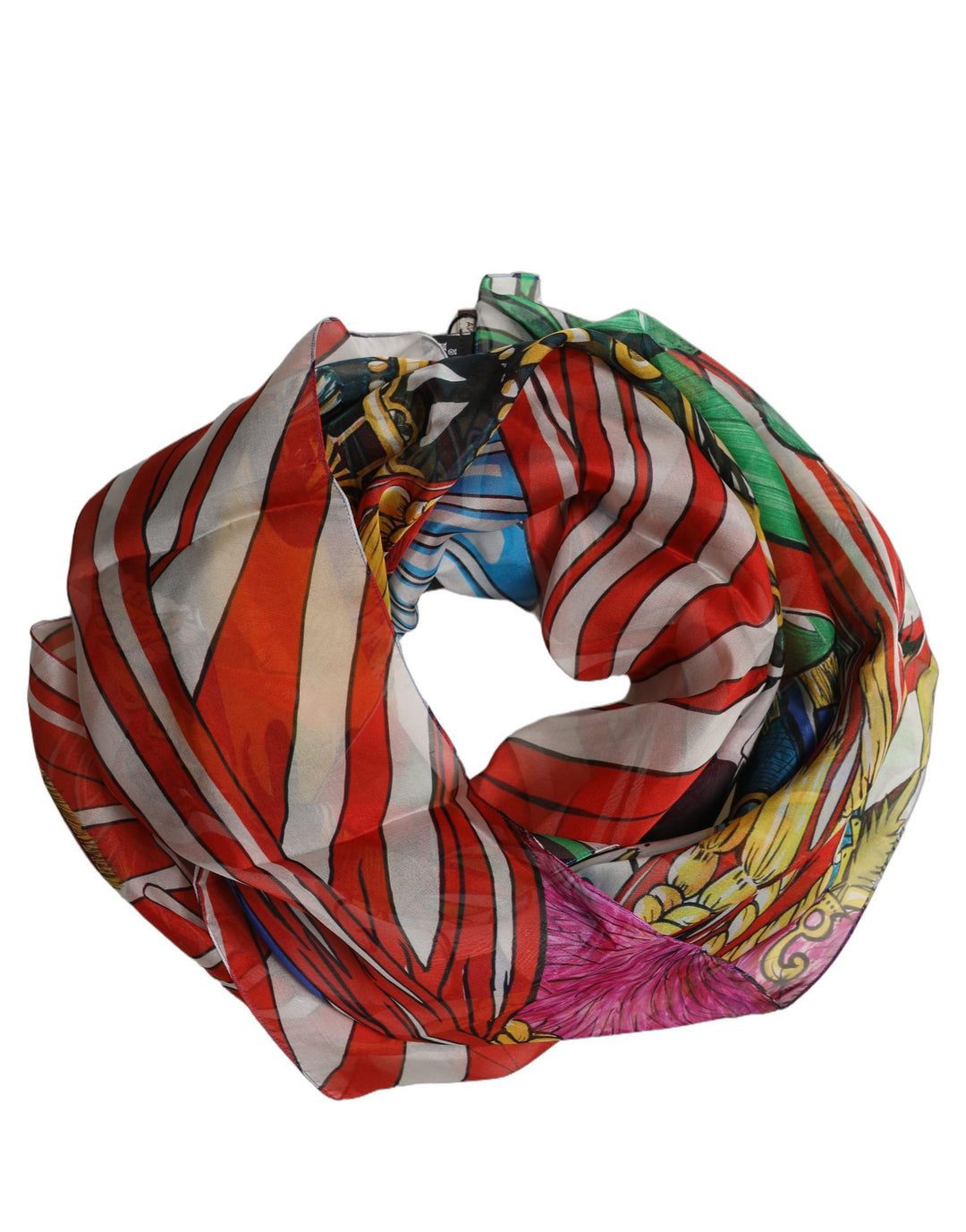 Dolce &amp; Gabbana Multicolor Silk Printed Square Foulard Scarf