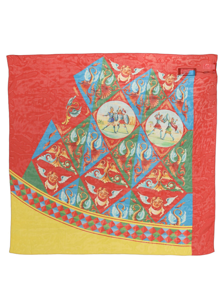 Dolce &amp; Gabbana Multicolor Silk Printed Square Foulard Scarf