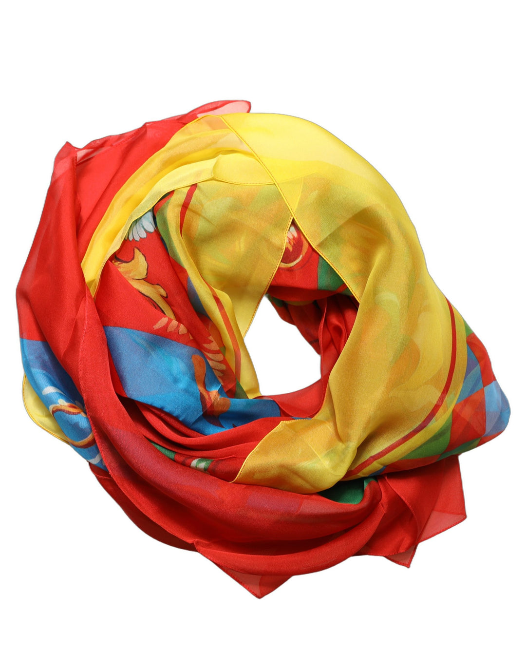 Dolce &amp; Gabbana Multicolor Silk Printed Square Foulard Scarf