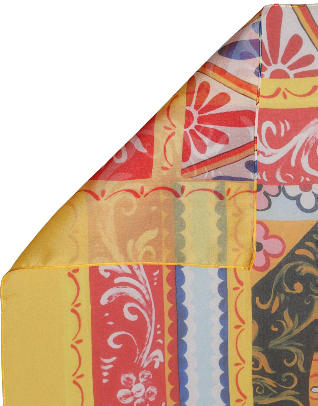 Dolce &amp; Gabbana Multicolor Silk Printed Square Foulard Scarf