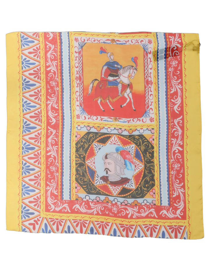 Dolce &amp; Gabbana Multicolor Silk Printed Square Foulard Scarf