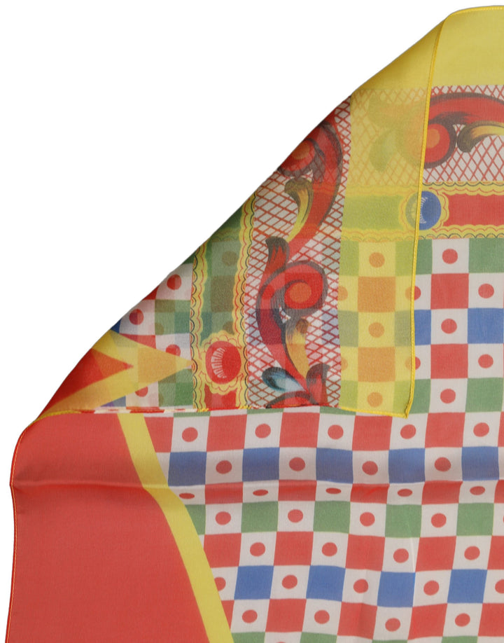 Dolce &amp; Gabbana Multicolor Silk Carretto Print Stole Scarf