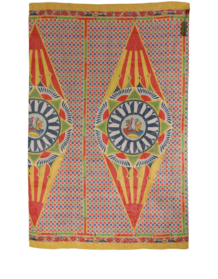 Dolce &amp; Gabbana Multicolor Silk Carretto Print Stole Scarf