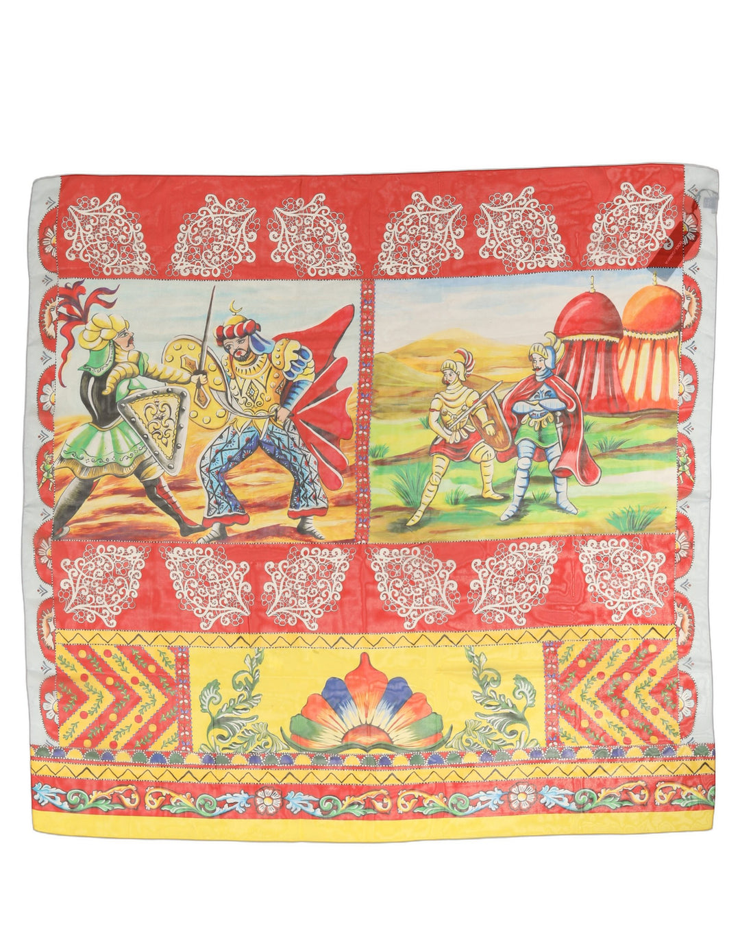Dolce &amp; Gabbana Multicolor Silk Printed Square Foulard Scarf