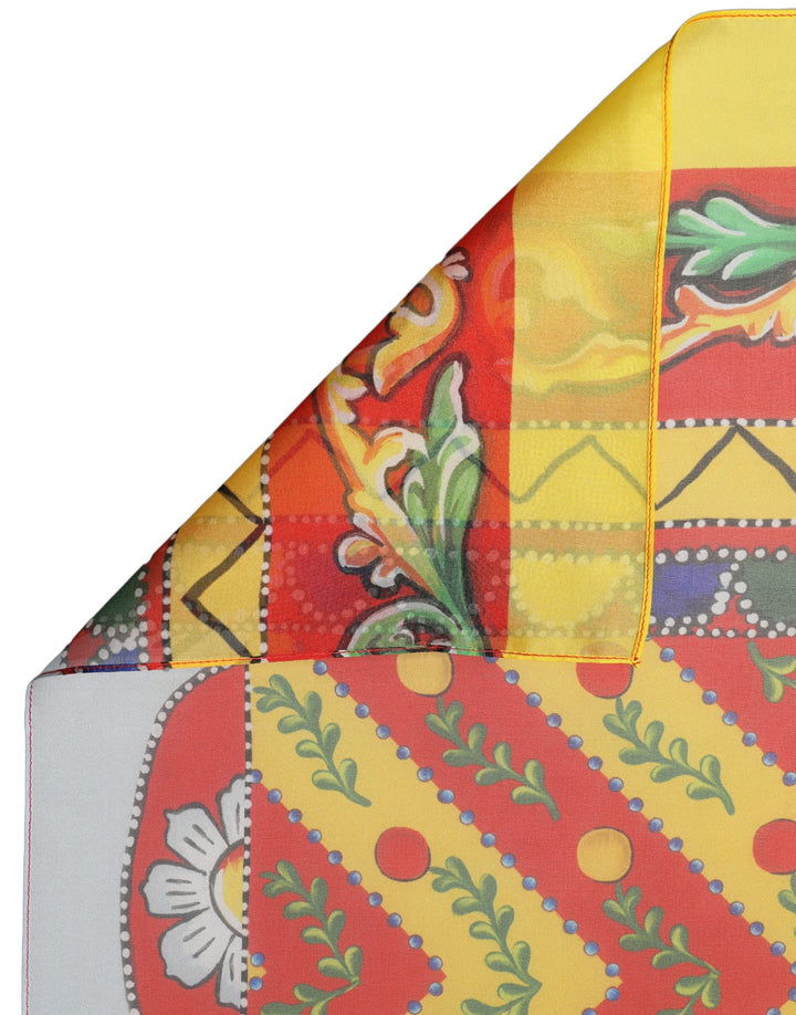 Dolce &amp; Gabbana Multicolor Silk Printed Square Foulard Scarf
