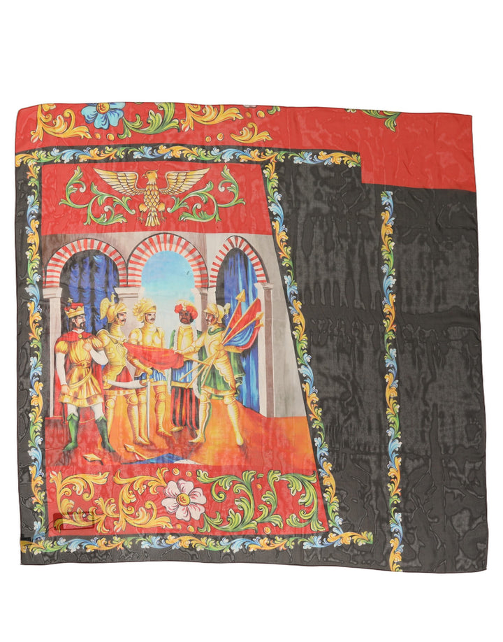 Dolce &amp; Gabbana Multicolor Silk Printed Square Foulard Scarf
