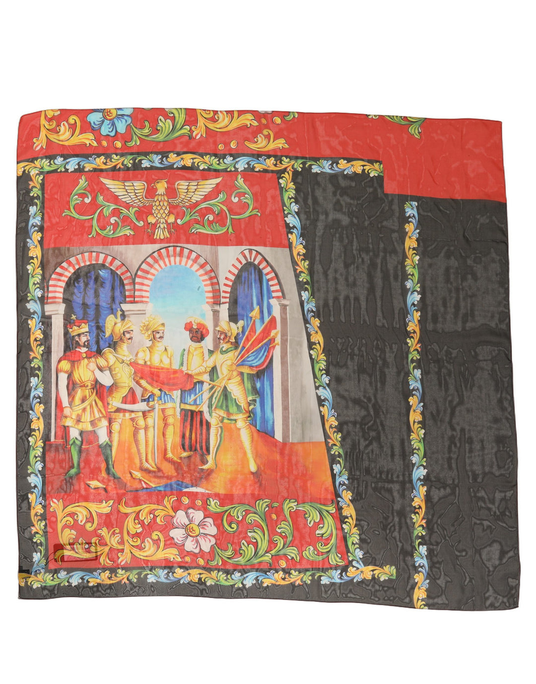 Dolce &amp; Gabbana Multicolor Silk Printed Square Foulard Scarf