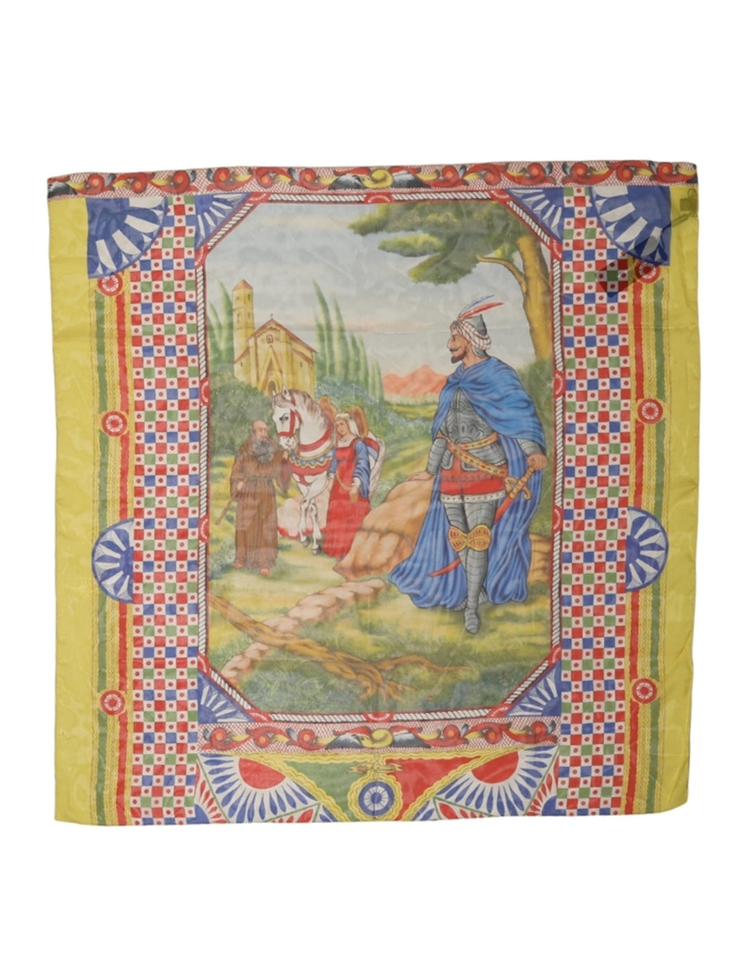 Dolce &amp; Gabbana Multicolor Silk Carretto Foulard Scarf