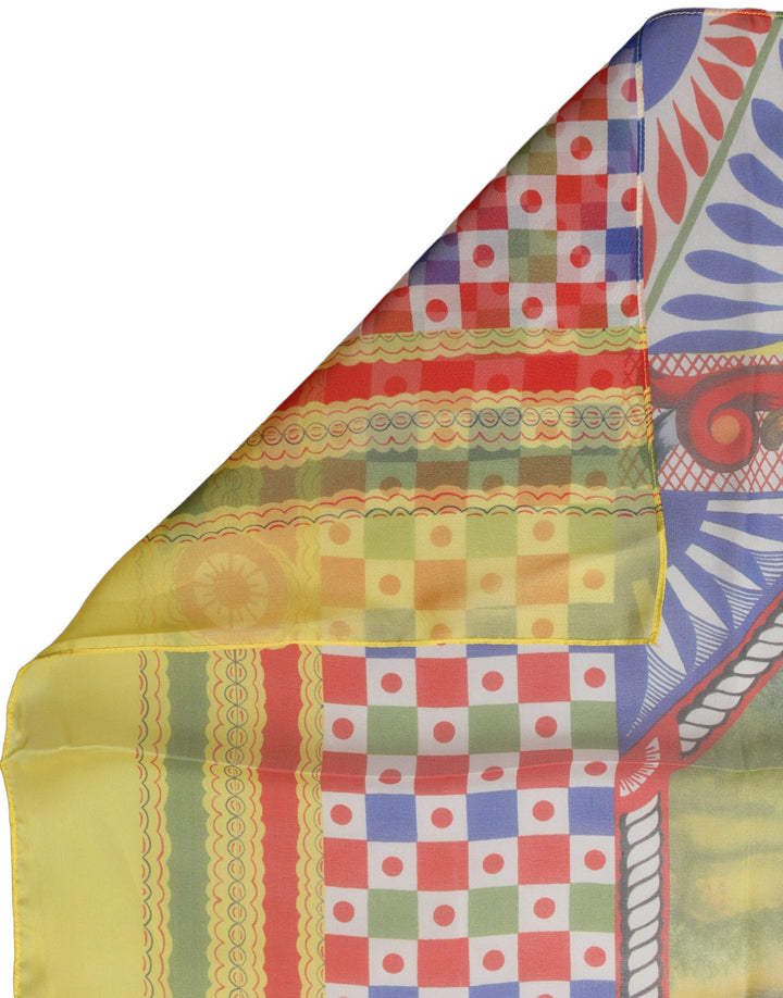 Dolce &amp; Gabbana Multicolor Silk Carretto Foulard Scarf