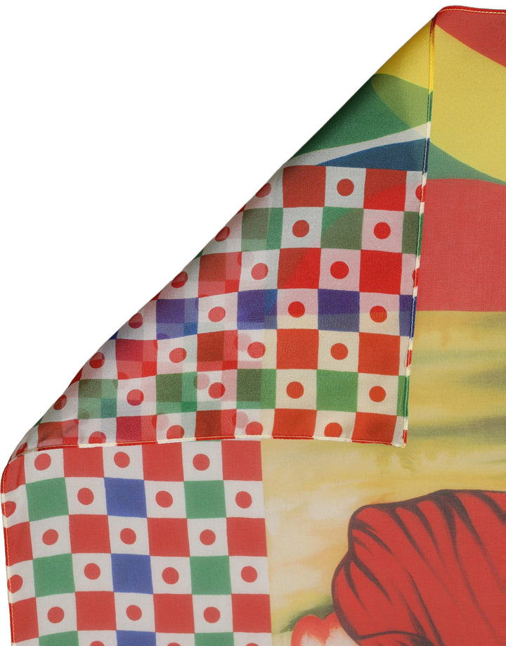 Dolce &amp; Gabbana Multicolor Silk Printed Square Foulard Scarf