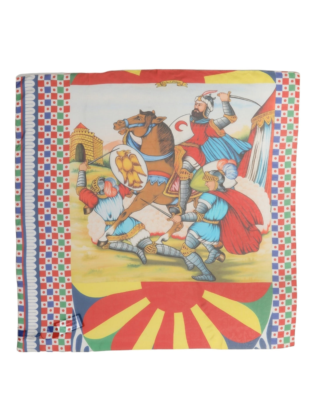 Dolce &amp; Gabbana Multicolor Silk Printed Square Foulard Scarf