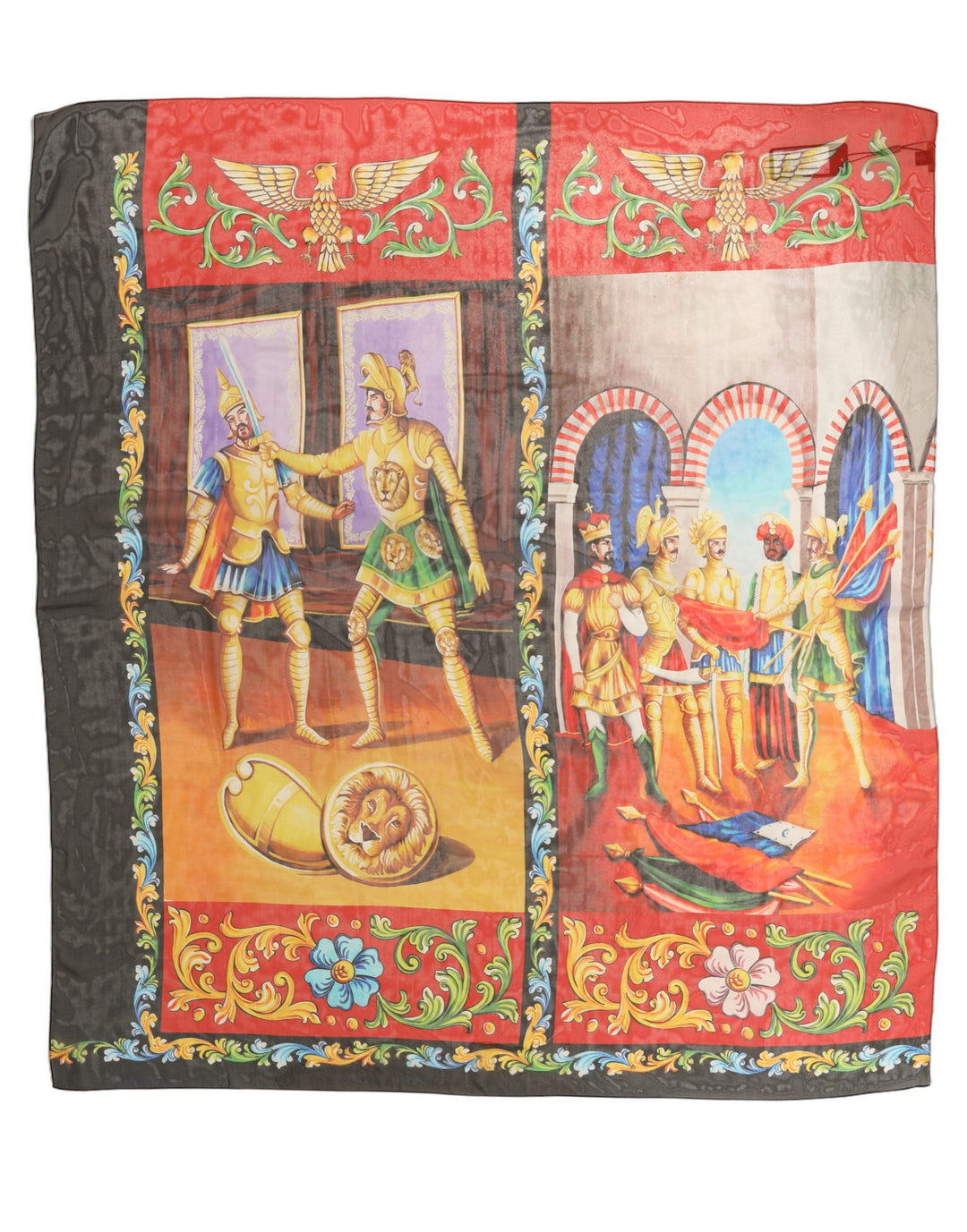 Dolce &amp; Gabbana Multicolor Silk Printed Square Foulard Scarf