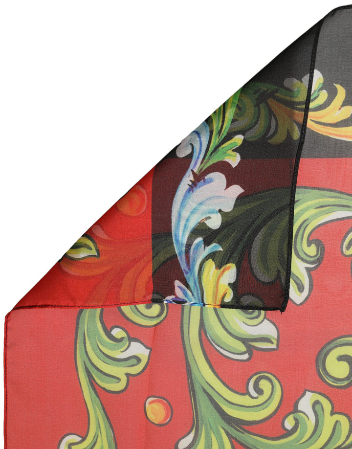 Dolce &amp; Gabbana Multicolor Silk Printed Square Foulard Scarf