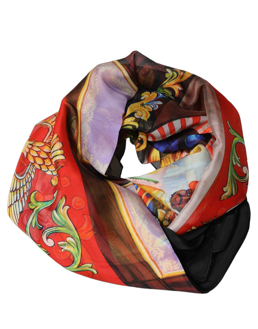 Dolce &amp; Gabbana Multicolor Silk Printed Square Foulard Scarf