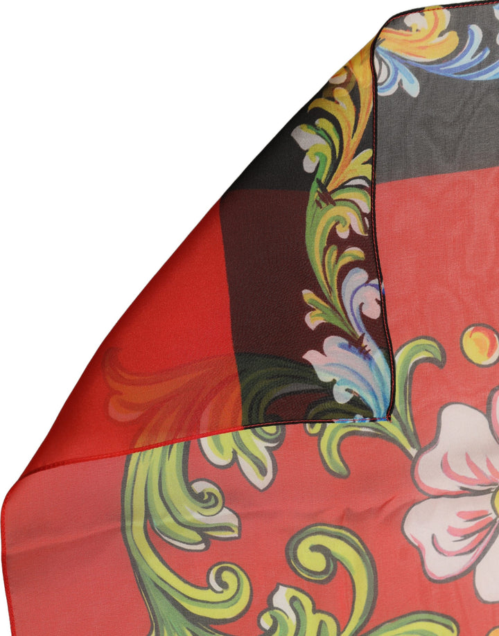 Dolce &amp; Gabbana Multicolor Floral Silk Shawl Stole Scarf