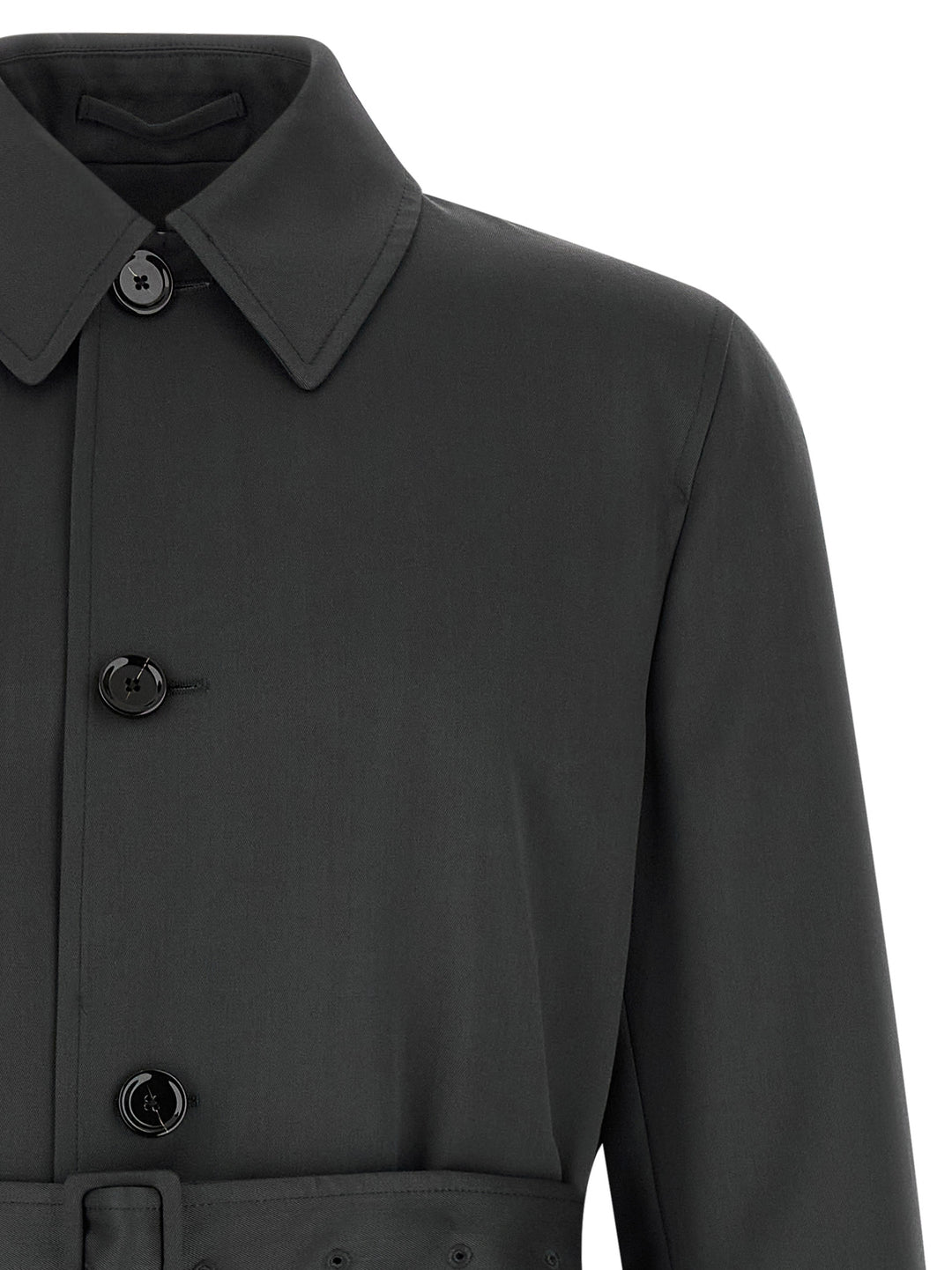 Lardini Gray Virgin Wool Coat