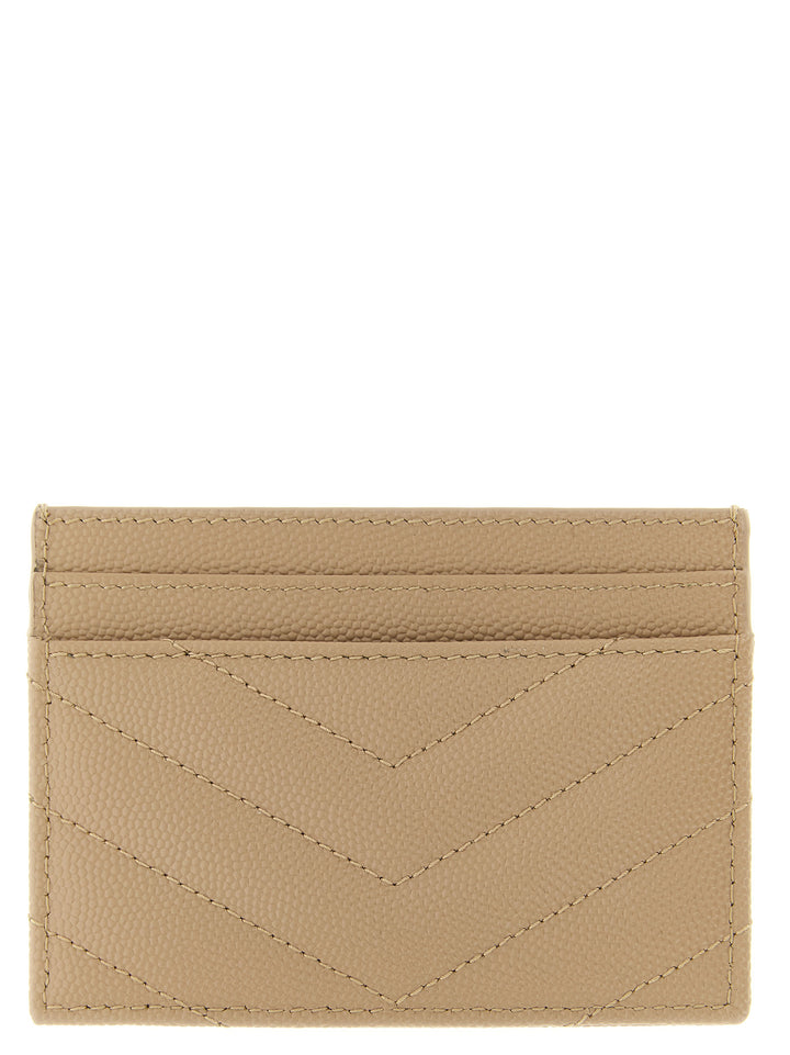 Saint Laurent Beige Calfskin Cardholder