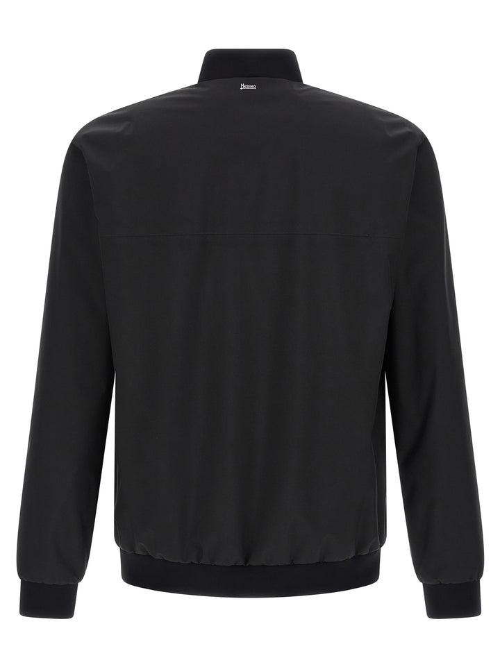 Herno Black Polyester Bomber