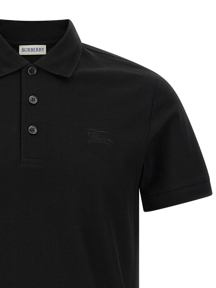 Burberry Black Cotton Polo Shirt