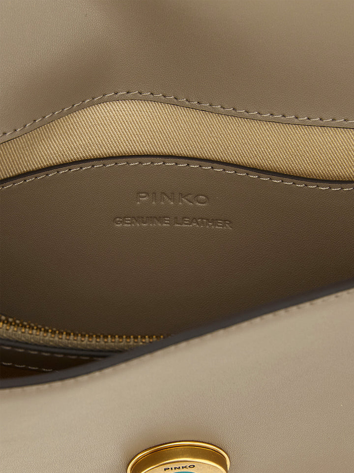 PINKO Gray Calfskin Crossbody Bag