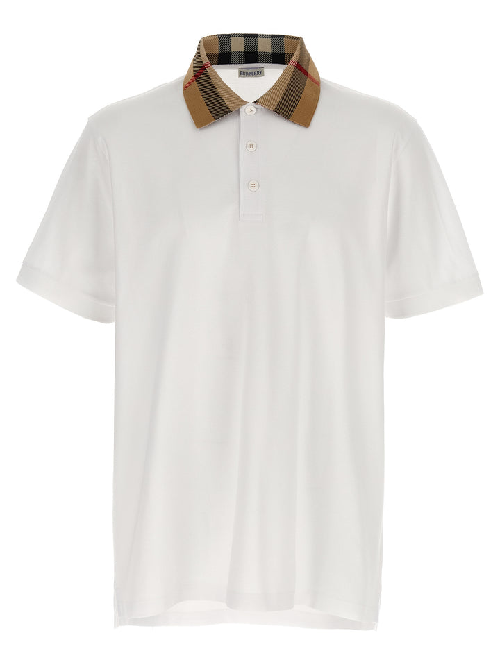Burberry White Cotton Polo Shirt
