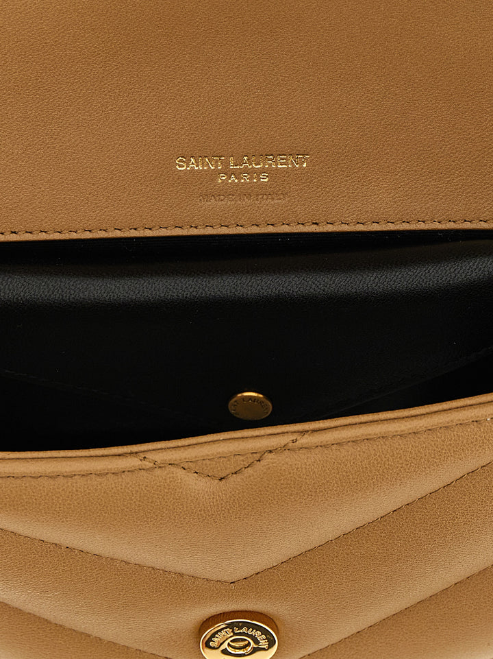 Saint Laurent Beige Lamb Leather Crossbody Bag