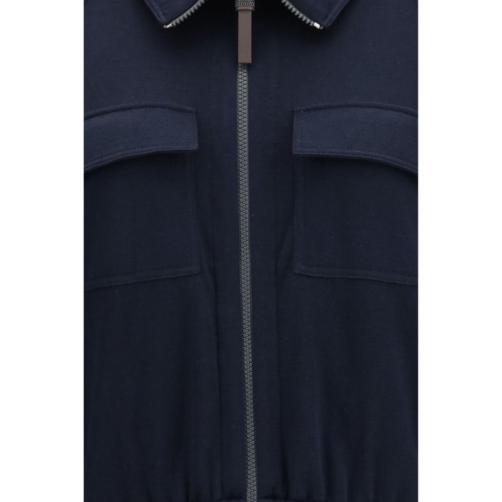 Brunello Cucinelli Blue Cotton Sweatshirt