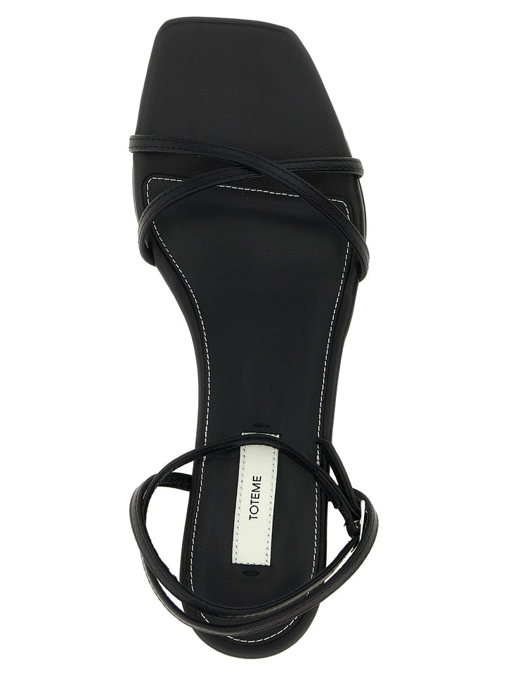 TOTEME Black Leather Mid Heel Pumps