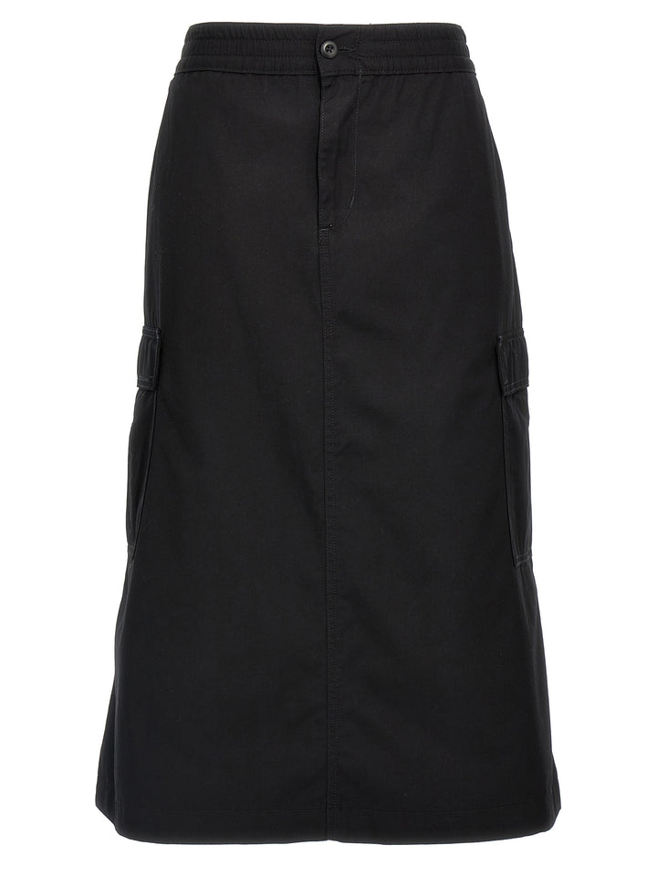 Carhartt Wip Black Cotton Midi Skirt