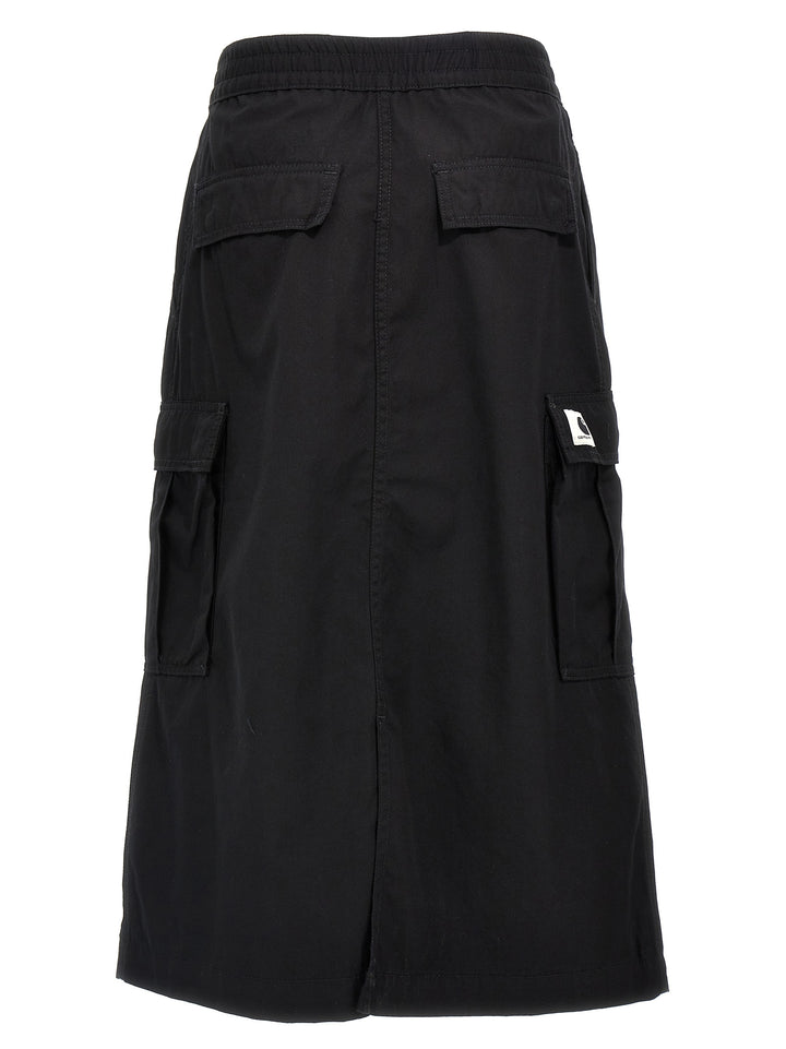 Carhartt Wip Black Cotton Midi Skirt