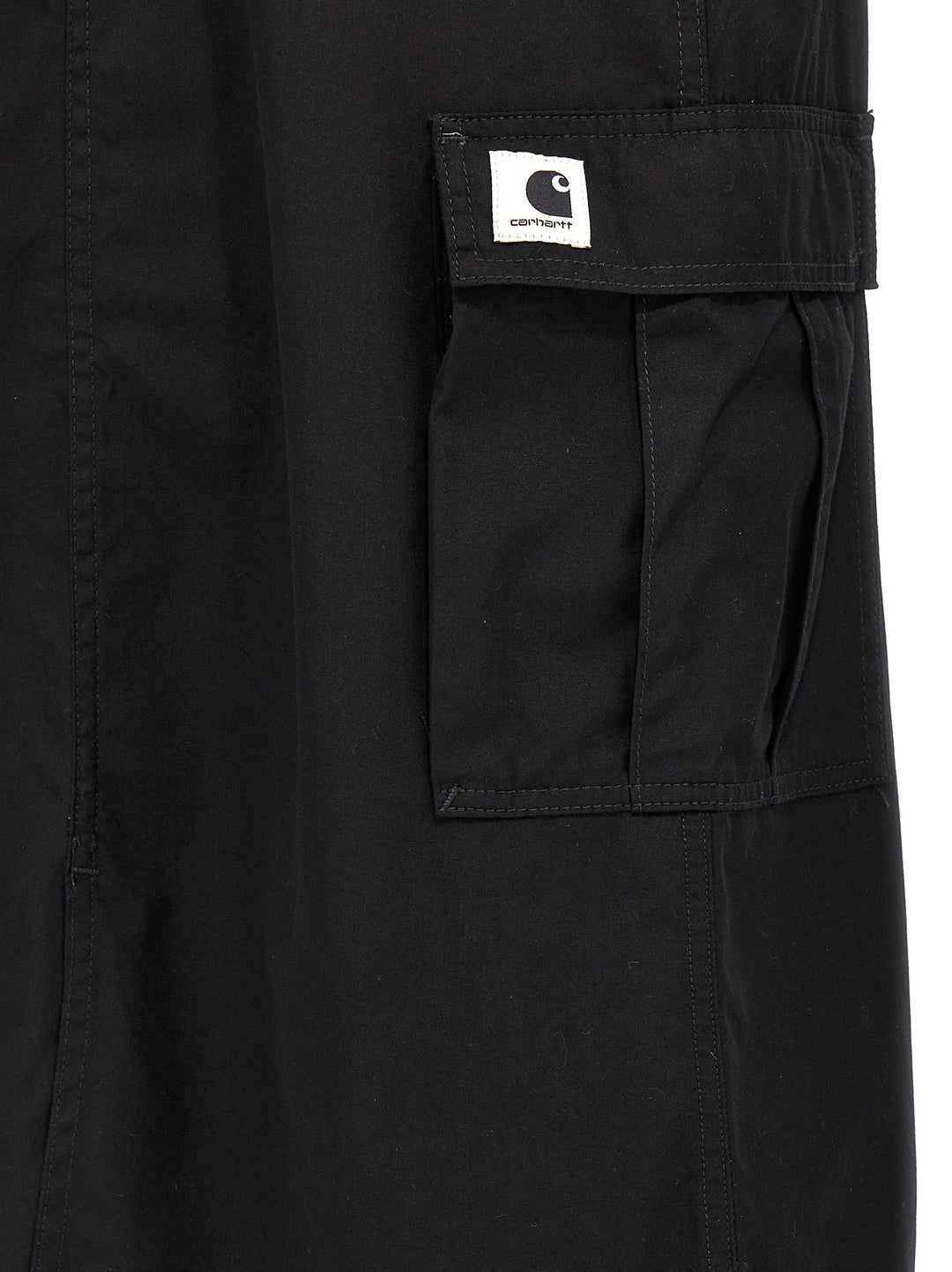 Carhartt Wip Black Cotton Midi Skirt