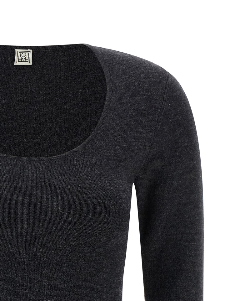 TOTEME Gray Viscose Cardigan