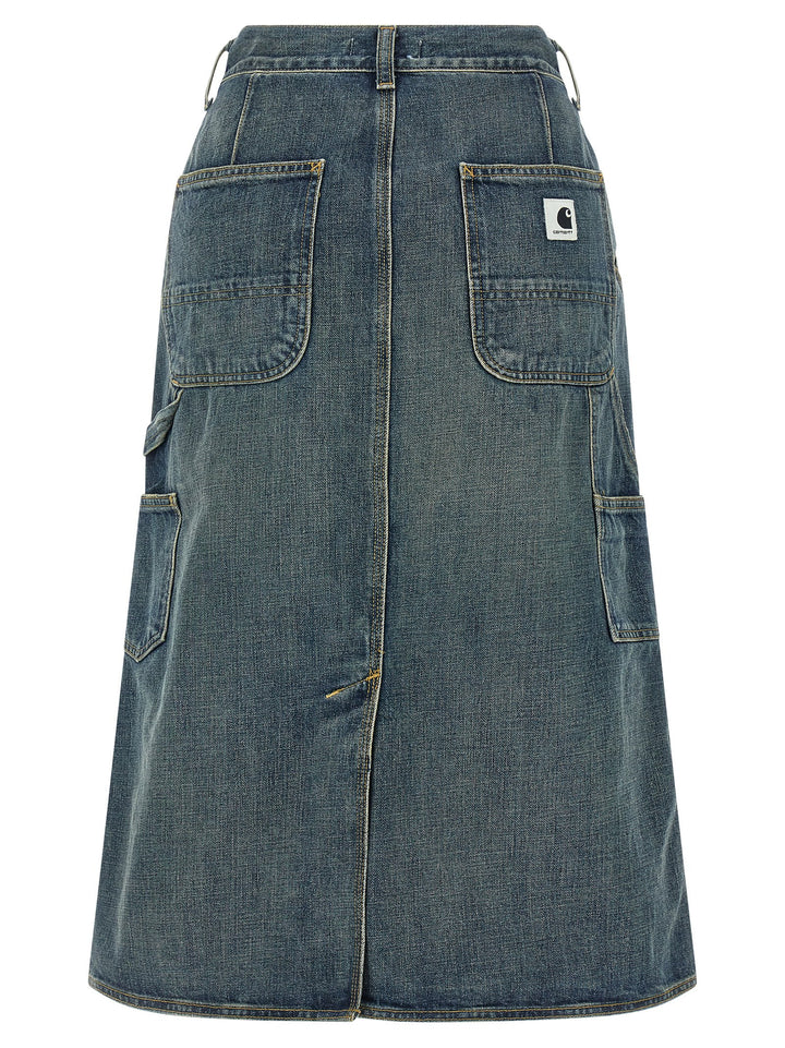 Carhartt Wip Blue Cotton Midi Skirt