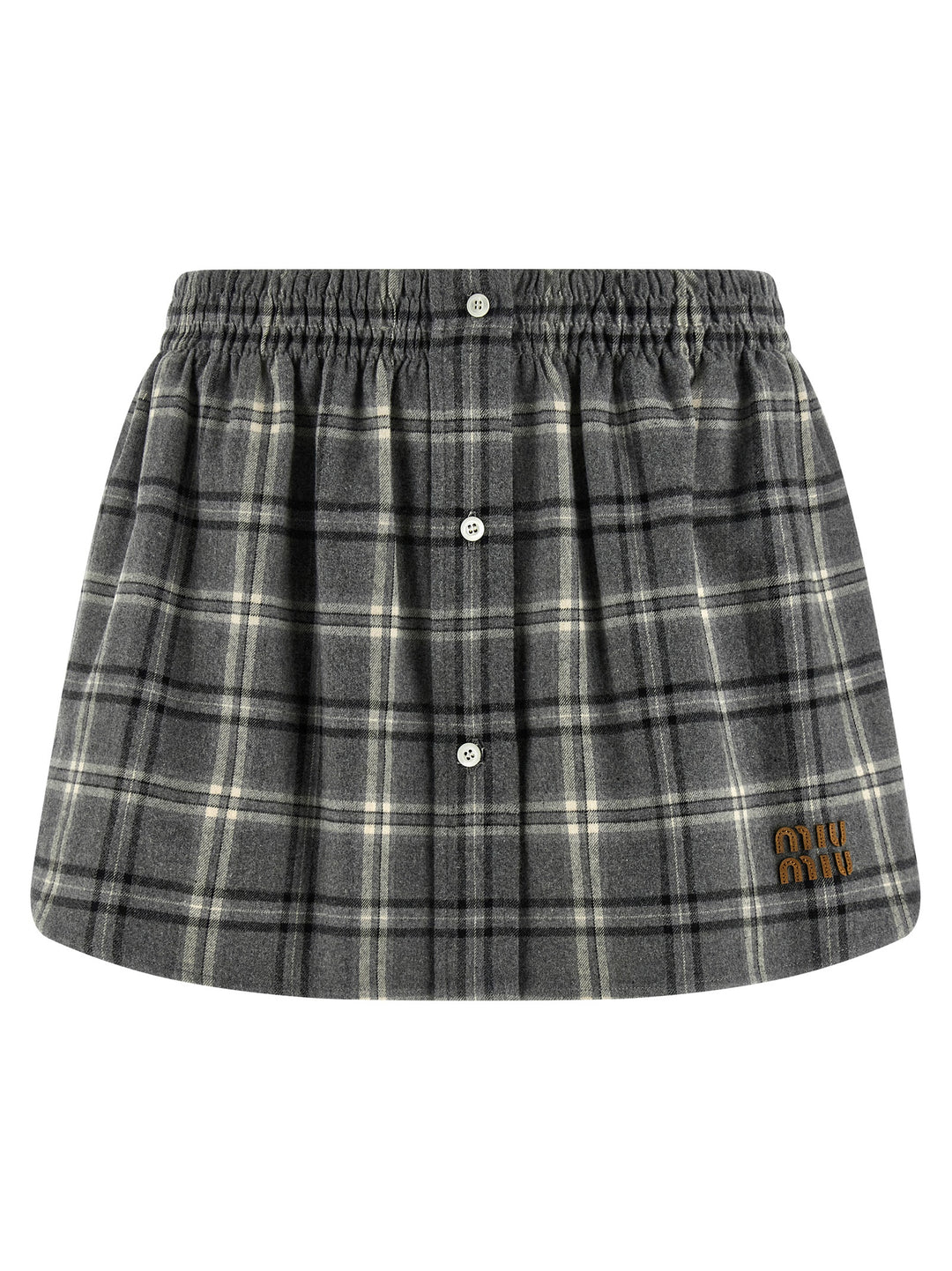 Miu Miu Gray Cotton Long Skirt