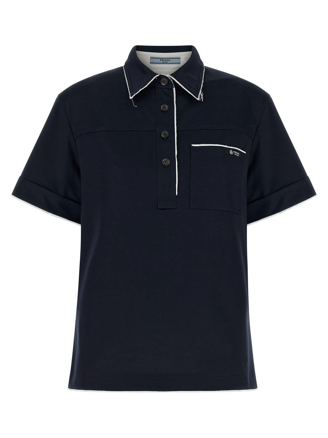 Prada Blue Cotton Polo Shirt