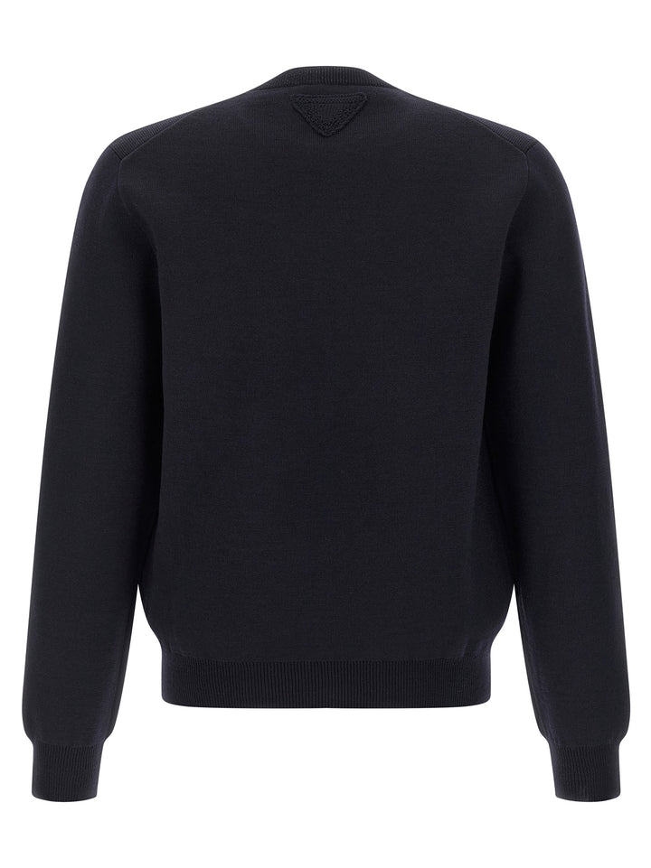 Prada Blue Virgin Wool Cardigan
